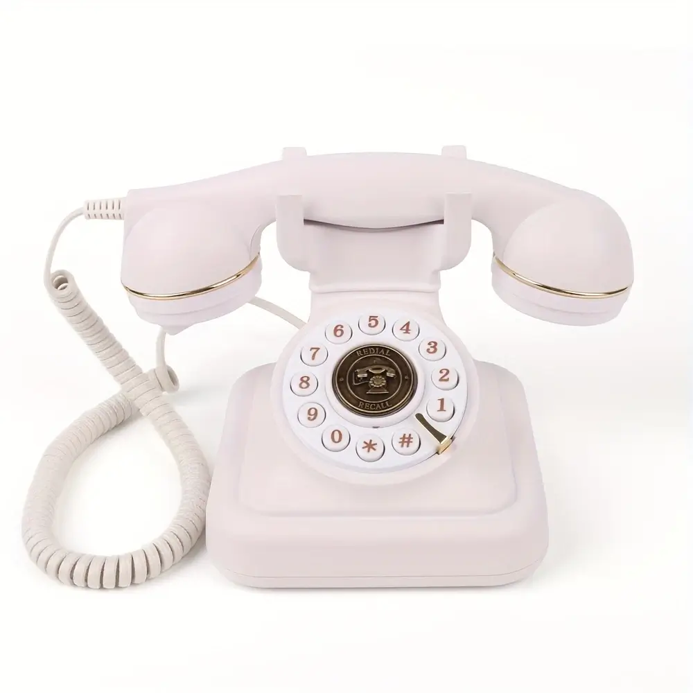 Téléphone d'or blanc rétro