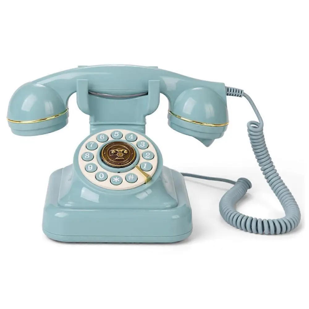 Téléphone livre d'or bleu vintage